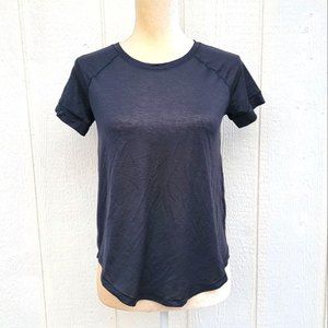athleta light weight black sheer top scoop neck size xs.Pit to pit 17Length 22